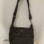 Travelon  Anti-Theft Lined Crossbody Round Hobo Shoulder Bag Olive Green Photo 0