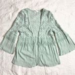 Entro Cardigan Kimono Lace Fringe Boho Cottagecore Office Festival Bell Sleeve M Photo 0