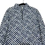 IBKUL Gingham Check Long Sleeve Mock Neck Top Golf Active UPF 50+ Size Large Blue Photo 2