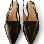 Coach  Black Leather Pointed Slingback Loafers Photo 0