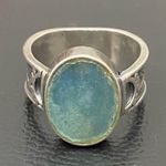 Sterling Silver Vintage Native American Signed SA 925 Blue Teal Stone Ring Sz 8 Photo 6