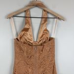 Bardot Corset Dress Womens XS Rust Riviera Crossover Halter Neck Lace Cocktail Photo 7