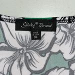 Slinky Brand Size XL Green & White Floral Print Tunic Blouse Top Photo 3