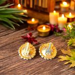 None VINTAGE Emerald Green Rhinestone Clip-On Earrings Photo 2