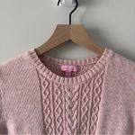 Lilly Pulitzer  Pink Cable Knit Short Sleeve Sweater cotton/dehaired angora blend Photo 3
