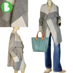 Diane Von Furstenberg  "MACKENZIE" WOOL BLEND REVERSIBLE TAUPE CARDI COAT (L) Photo 1