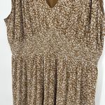 Old Navy  Brown Smocked Mesh Mini Dress Defined Waist Tie Shoulder Size 3X Photo 4