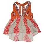 Free People Dream Darlin orange floral print v-neck halter tank top women’s L Photo 0