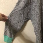 Free People  Olympia Oversized Colorblock Sweater in Gray & Green - Size Large Photo 2