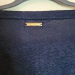 Michael Kors MICHAEL  Navy Linen Tie-Front T-Shirt Photo 4