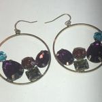 Brass Tone Boho Dangling Round CZ Rhinestone Retro Pierced Earrings Photo 0