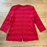 Ming Wang  Hot Pink Black Textured Striped Acrylic Cardigan Sweater Size PXS Photo 4