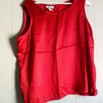 Joanna 80s Twinset Red Sheer Striped Shirt & Opaque Shell Women's Size XL Photo 2