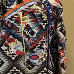 ZARA KIMONO FRINGED TRIBAL AZTEC EMBROIDERED BLAZER COAT JACKET Size XS Photo 4
