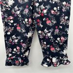 Lane Bryant  The Allie Navy Blue Multicolor Floral Ruffle Cropped Pants Sz 14‎ Photo 2