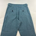 Sundance  Blue Gingham Plaid Linen Blend High Rise Tapered Ankle Pant 2 Photo 6
