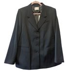 Rebecca Taylor Rebecca‎ Taylor Wool Satin Blazer Black Size 16 Photo 4