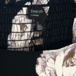 Free Press Black Floral Cropped Blouse Square Neck NWT Medium Photo 10