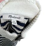 Madewell  Ribbed Half-Zip Sweater in Stripe‎ Ivory White Navy Blue Size XXL Photo 11