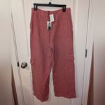 NWT Sincerely Jules Linen Blend Cargo Pants Women's Medium Dusty Pink Photo 1