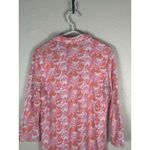 J. McLaughlin  Size Small Shirt Long Sleeve Button Up Linen Orange Pink Top Photo 9