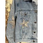 Twelve by Ontwelfth Denim Jean Jacket, Snakeskin Stars, size Small Blue Photo 3