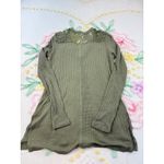 American Rag Womens Olive Green Lace-Up Long Sleeve Waffle Knit Top XS Photo 1