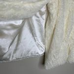 High Neck Faux Fur Textured Jacket Cream Sz Small Photo 8