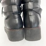 ZARA  Woman Leather Mountain Hiking Lace Up Combat Ankle Boots: Black/Brown Photo 8