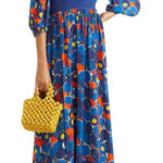 STAUD Affogato printed crepe de chine maxi dress size 4 / small Photo 0