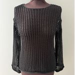 Zesica Open Knit Sweater Size S Black Crochet Cover Up Beach Witchy Goth Rave Photo 0