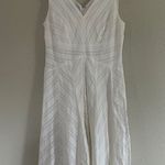 Nine West  White Tank Mini Dress Fit N Flare Bridal Neutral Bachelorette 8 Photo 0