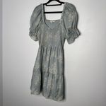 Madewell  Moody Blooms 100% Silk Dress Size M Light Blue Floral Photo 2