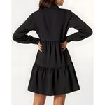 Amanda Uprichard Saffron Long Sleeve Mini Dress, Black, XS Photo 1