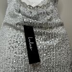 Lulus Silver Sequin Cowl Neck Mini Dress Sz M Photo 6