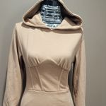 SheIn Tan Ribbed Corset-Style Hooded Dress Sz XS Photo 1