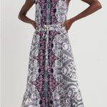 Lucky Brand Felicia Paisley Purple Midi Dress Boho Western Fall cottagecore Photo 1