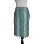 Carlisle Per Se Sequin Snake Print Straight Skirt Womens Size 4 Green Statement Piece NEW Photo 14