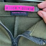 Alice + Olivia Green Ponte Knit Front Zip Leggings 6 Photo 4