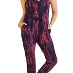 Sundry  Women's Red & Purple Tie Dye Drawstring Waist Jogger Jumpsuit Size 2 Photo 0