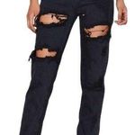One Teaspoon new š¤ Awesome Baggies Shredded Crop Denim Jean š¤ Fox Black š¤ 24 Photo 0