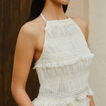 Commence Commense Smocked Halter Crop Top With Tiered Skirt Set Boho Medium Photo 2