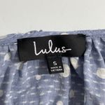 NWT Lulus West End Blue Polka Dot Ruffled Long Sleeve Top Blouse Shirt Size S Photo 4