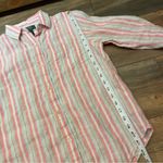Ralph Lauren 100% Linen Coastal Beachy Striped Button Down Summer Shirt Small Pink Photo 3