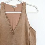 Liberty Garden Tan Faux Suede Whipstitch Sleeveless Blouse Size M Photo 4
