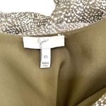 Joie  Silk Snake Print Drop Waist Ruffle Dress in Olive Size XS Photo 4