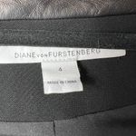 Diane Von Furstenberg  leather Esther‎ black jacket pockets women’s size 4 Photo 4