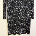 Tory Burch  Meredith Silk Dress XS Black Long Sleeve Paint Splatter Zip Designer Photo 2
