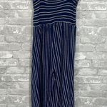 Caution to the Wind  Blue And White Stripe Jumpsuit Photo 3