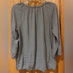 Loft  Stripe Henley Three-Quarter Sleeve Tie Detail Top Black White‎ Size Large Photo 13